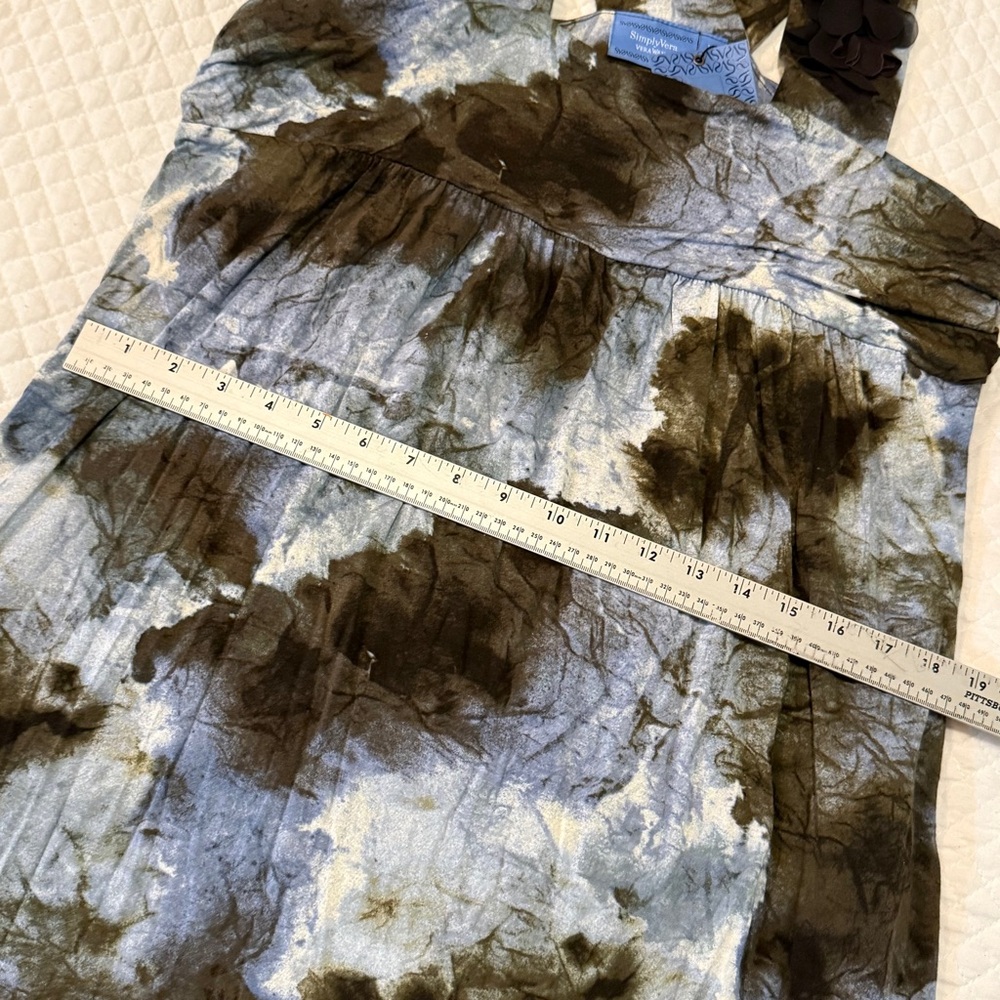 New with tags! Simply Vera Vera Wang Blue and Brown Tie-dye Dress - Picture 11 of 14